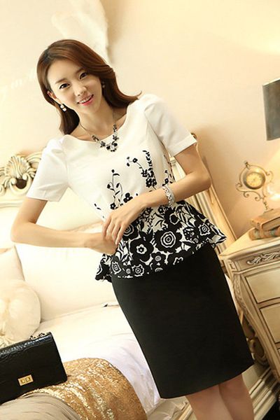 Đầm công sở peplum antum có xxl - d4227