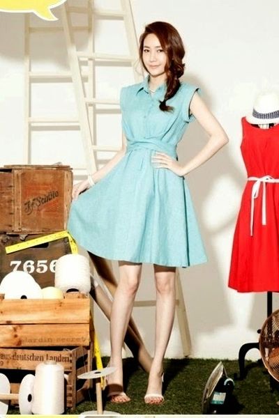 Đầm linen thắt nơ chữ v - 0862