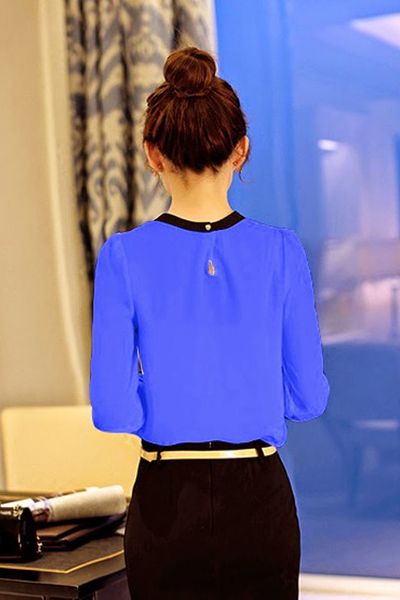 Áo voan cổ tròn thắt nơ - mc109 ms1238