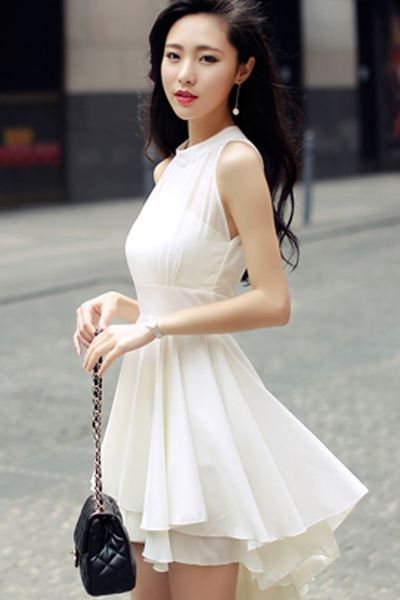 Đầm yếm phối lưới lovely - 1483