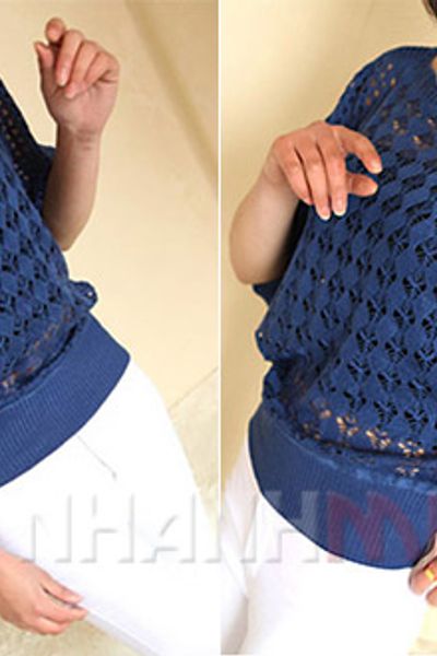 Áo len móc kiểu cánh dơi 2215