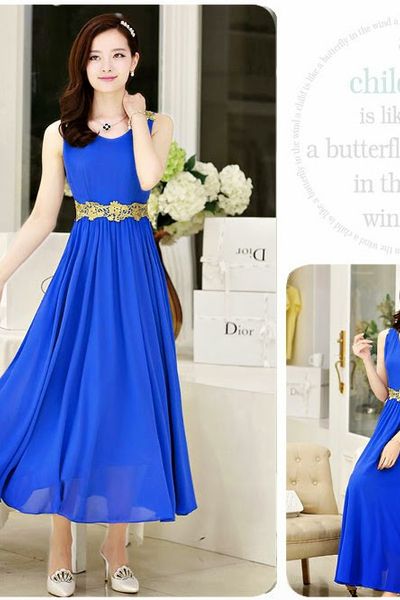 Đầm maxi dạ tiệc phối ren sang trọng mã 1044