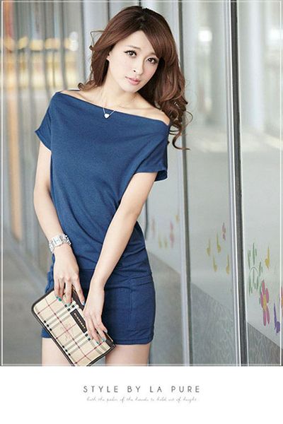 Chuyên sỉ đầm trễ vai phối túi