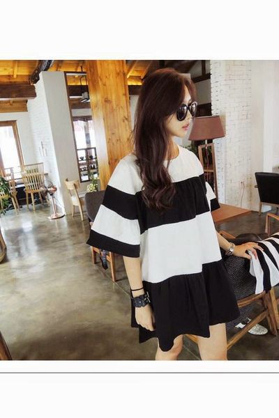 Đầm phối màu oversize - 0820