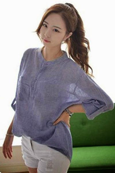 Áo somi cổ trụ cindy - 1369