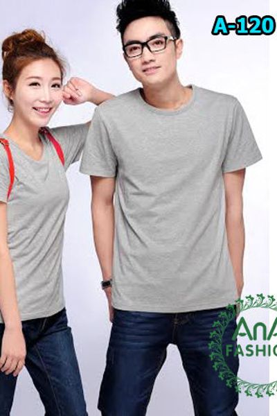 A-120 áo thun trơn cổ tròn tím ana fashion