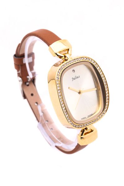 Đồng hồ julius viền ngọc ju956 nâu