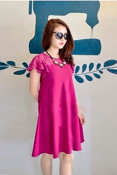 Đầm oversize tay ren cánh tiên - mc175 ms1128