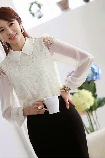 Áo voan phối ren catherine - 0383
