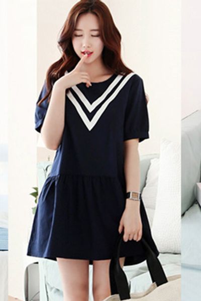 Đầm xòe đuôi cá cổ chữ v - mc119