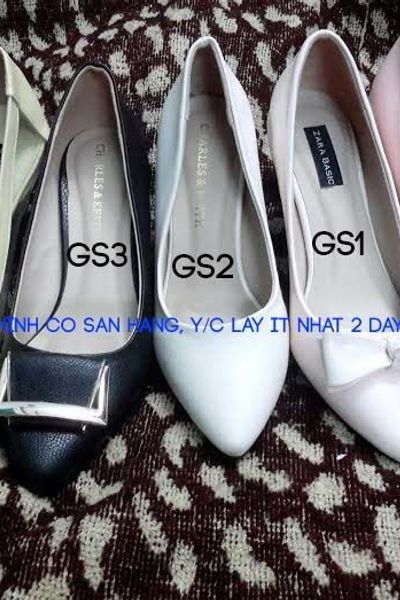 Gs12345- giày cao gót trơn nơ - 7102015