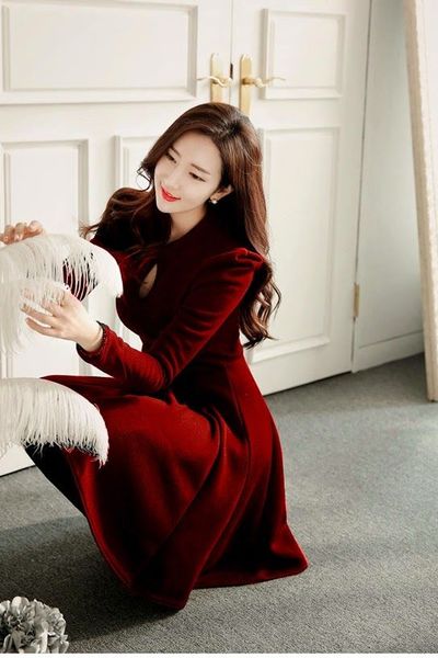 Đầm xòe cổ giọt nước ms1131