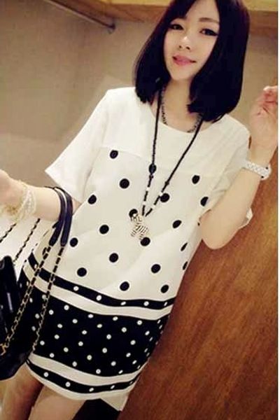 Đầm suông chấm bi hannah - 0670