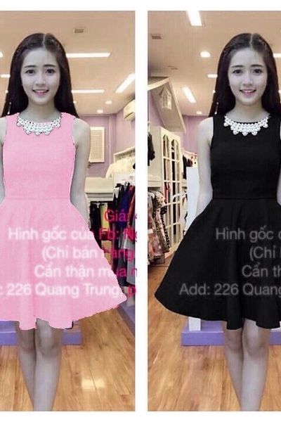 Đầm da cá cổ ngọc trai