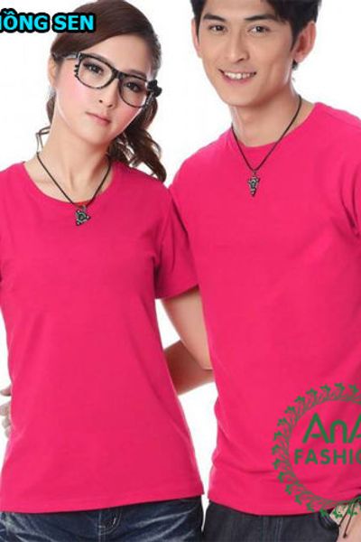 A-120 áo thun trơn cổ tròn tím ana fashion
