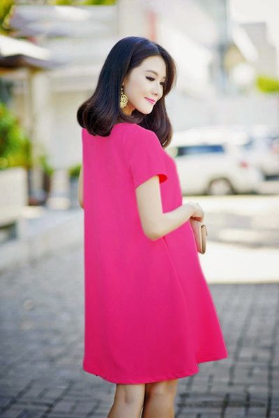 Đầm phom rộng oversize color