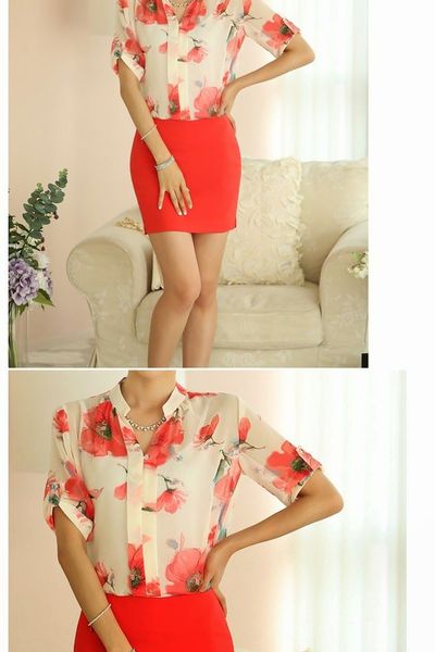Áo hoa cổ trụ thời trang