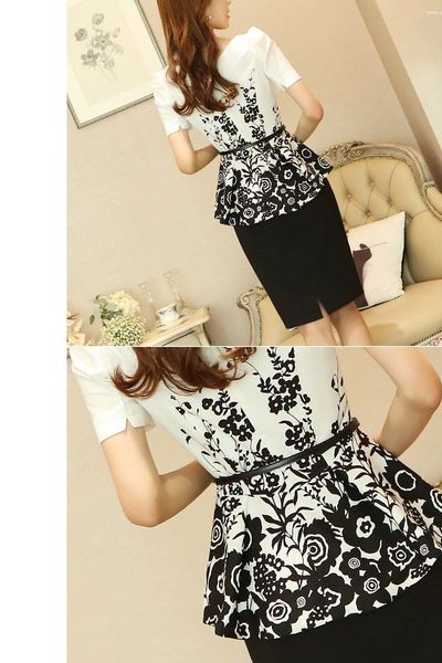 Đầm peplum in hoa nhiều size m154