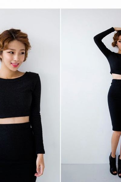 Set áo croptop chân váy bw - 0971
