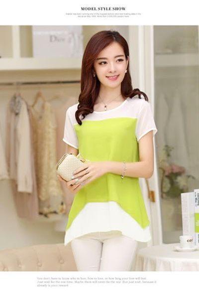 Áo voan 2 lớp phối màu demi - 0591