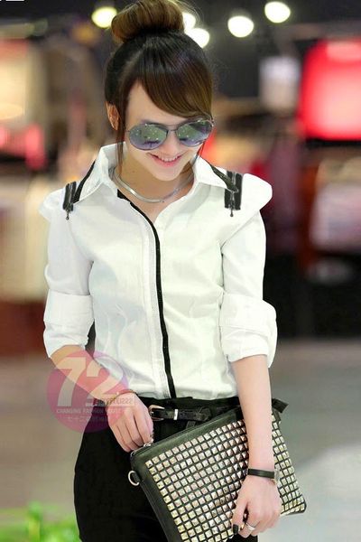 Áo sơ mi phối dây kéo vai - mc109 ms0195