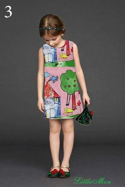 A17950 - 8/11little mon đầm 3d in 2 mặt vải tuyết mưari 8size 1-8