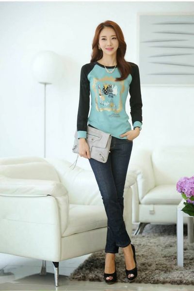 Áo thun nữ tay dài vạt xéo - 0978