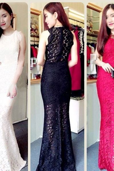 Đầm ren dài đuôi cá ari - 210-gs1335