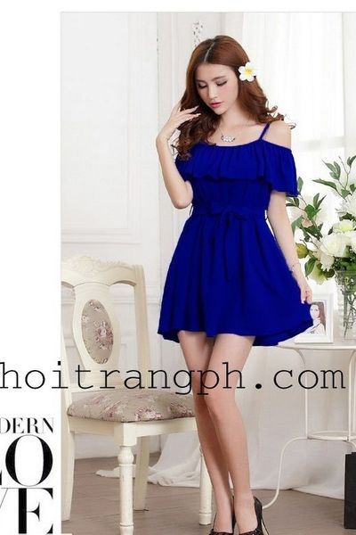 Đầm dây xòe nơ ngang ngực md1813-275
