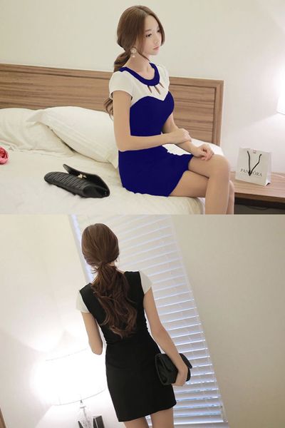 Đầm công sở cổ giọt nước - 1564
