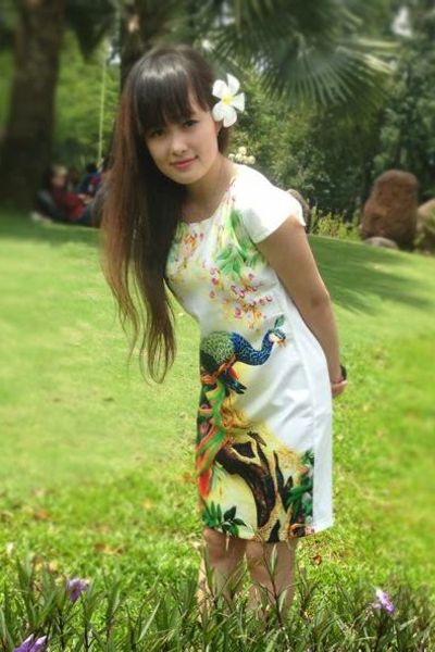 Đầm in 3d chim công - 0501
