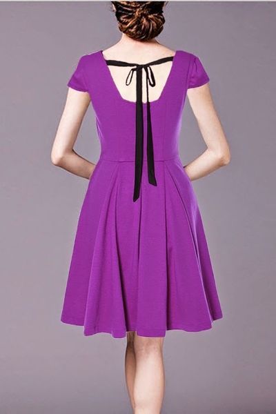 Đầm xòe thắt nơ lưng mimi 0515