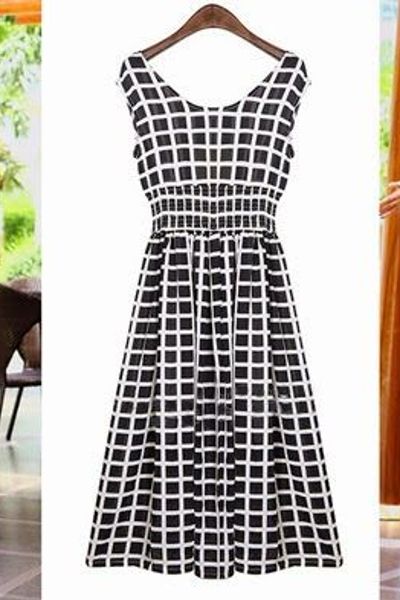 Đầm maxi caro thanh lịch - 1354