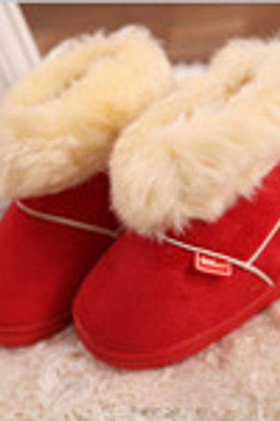 Boots bé trai gái thời trang cổ phối lông ấm áp màu sắc dễ thương