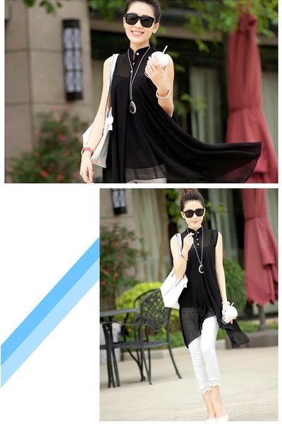 Áo voan cổ trụ bigsize - 0768