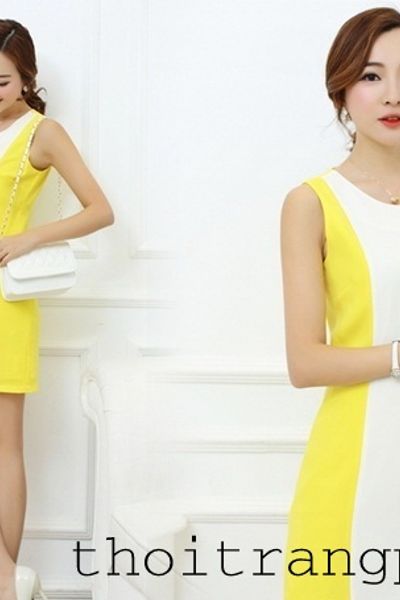 Đầm phối 2 màu xinh xắn md1814-220