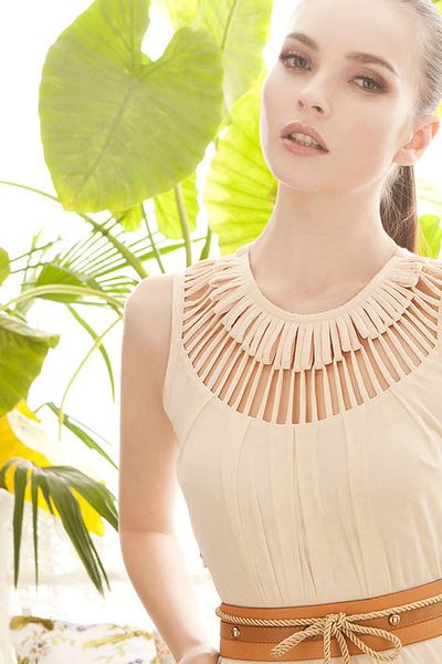 Co-c 007 đầm maxi voan cổ tròn phối dây sát nách