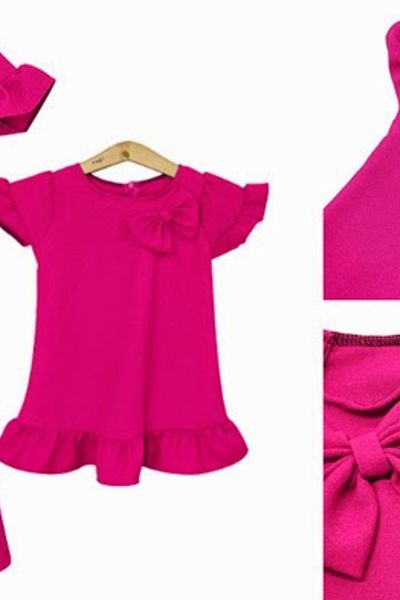 Set đầm mẹ và bé đính nơ - 1331