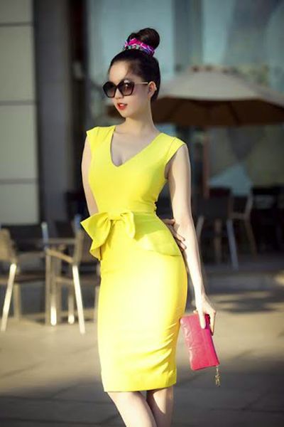 Đầm body đính nơ ms1190