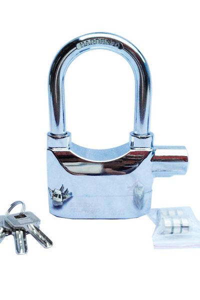 Khóa chống trộm báo động kinbar còng dài bạc