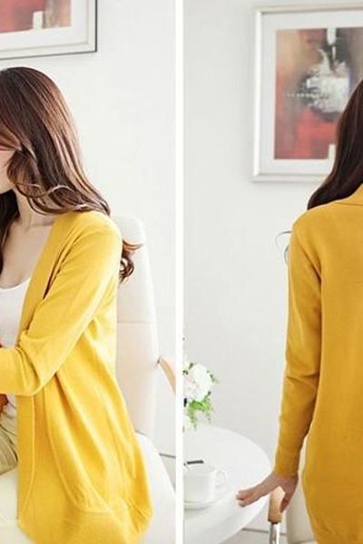 Áo khoác thun kiểu hàn màu vàng tk0