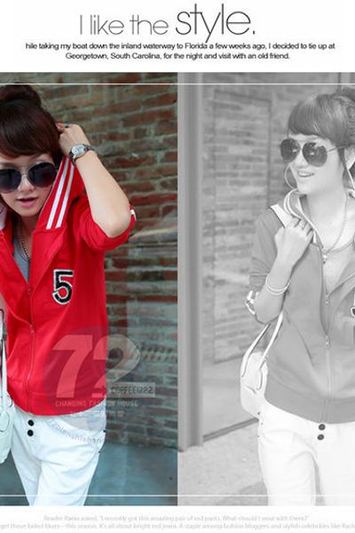 Áo khoác nữ viền sọc thời trang