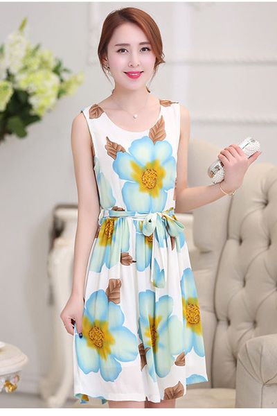 Đầm xòe in hoa cực xinh dv2467