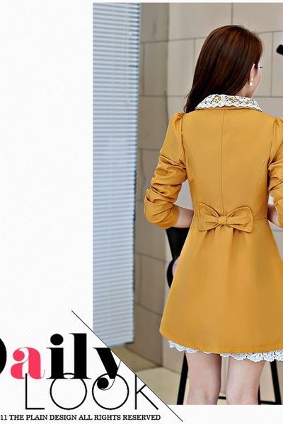 Áo khoác kaki cổ ren 2 lớp