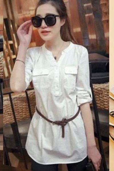 Áo somi phom dài 2 túi lớn - mc129 mã 1408