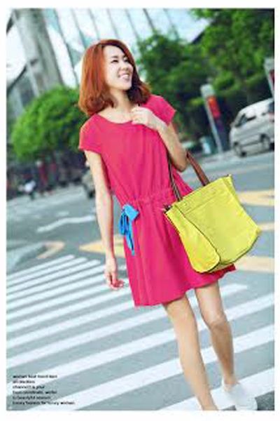 Đầm xòe thắt nơ dây eo - mc105 ms1315