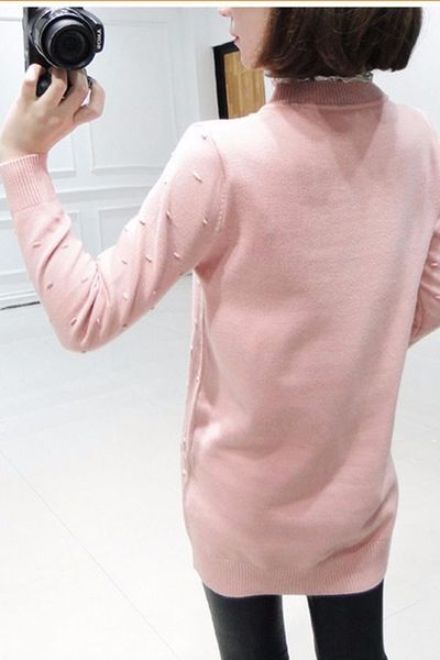 Áo len viền cổ ren al0959