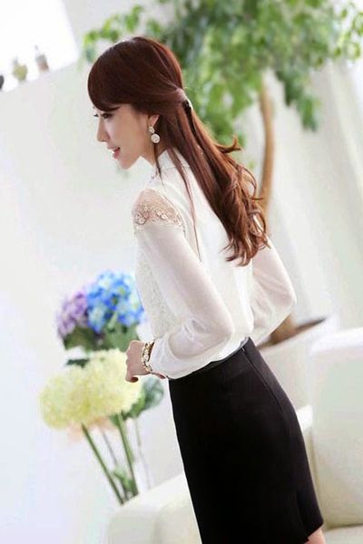 Áo voan phối ren catherine - 0383