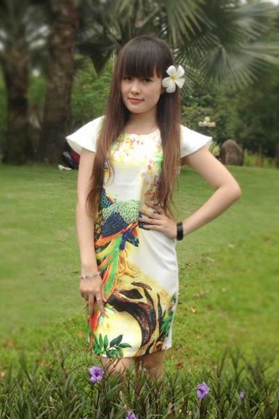 Đầm in 3d chim công - 0501