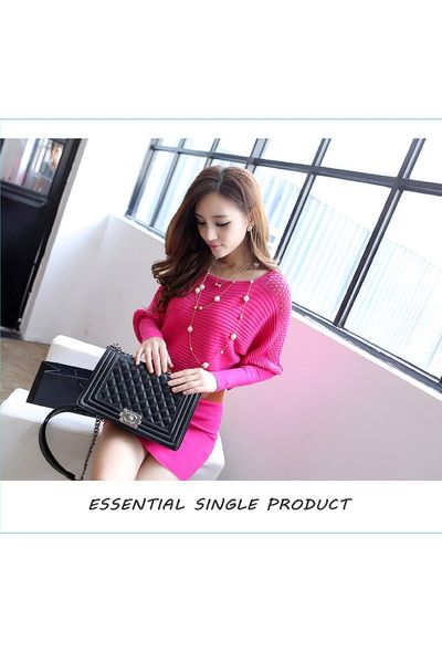 Đầm len dệt kim tay phồng - gs220 - dl2495